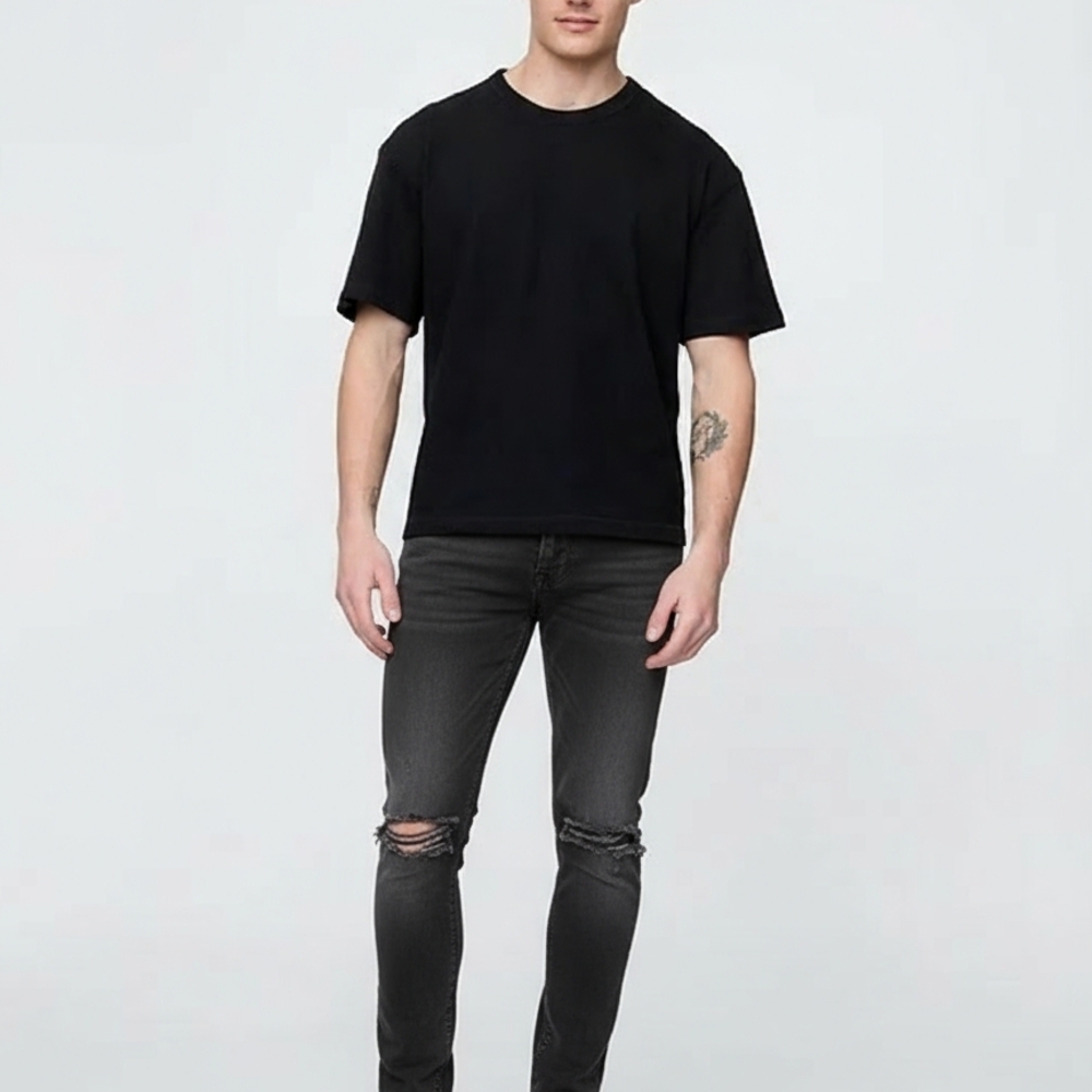 Denim&Co Dark Gray Skinny Jeans for Men